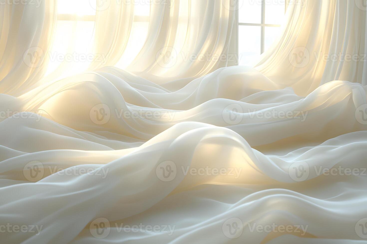 Elegant Flowing White Curtains in Sunlit Room Interior Design Inspiration for Bright Spaces photo