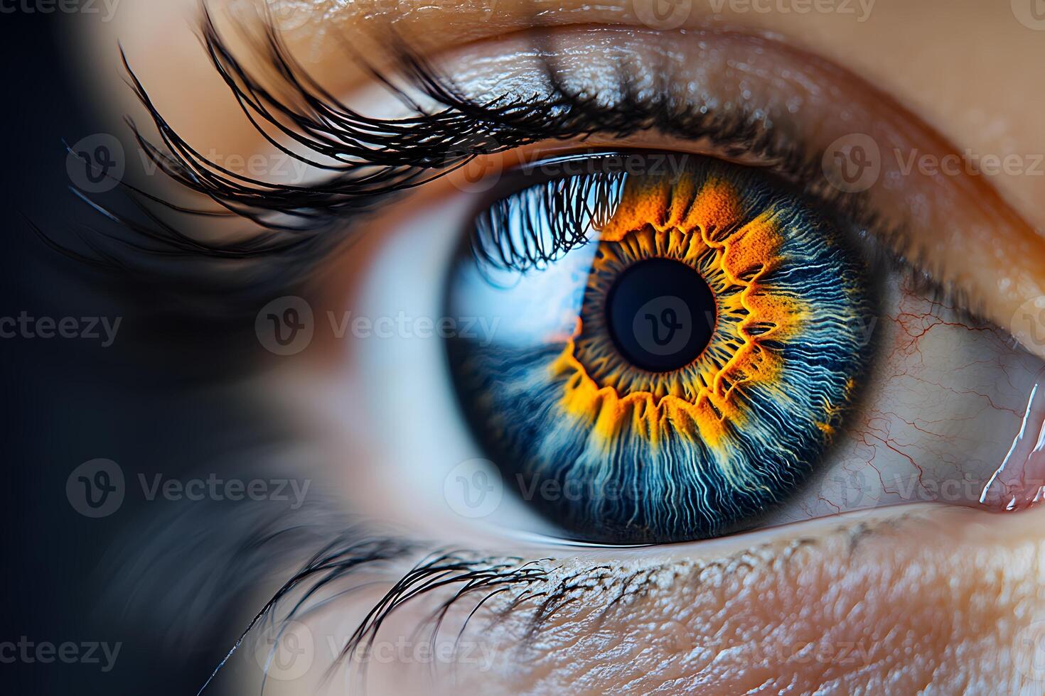 Macro View of Human Eye with Vivid Iris Pattern for Art and Design Inspiration photo