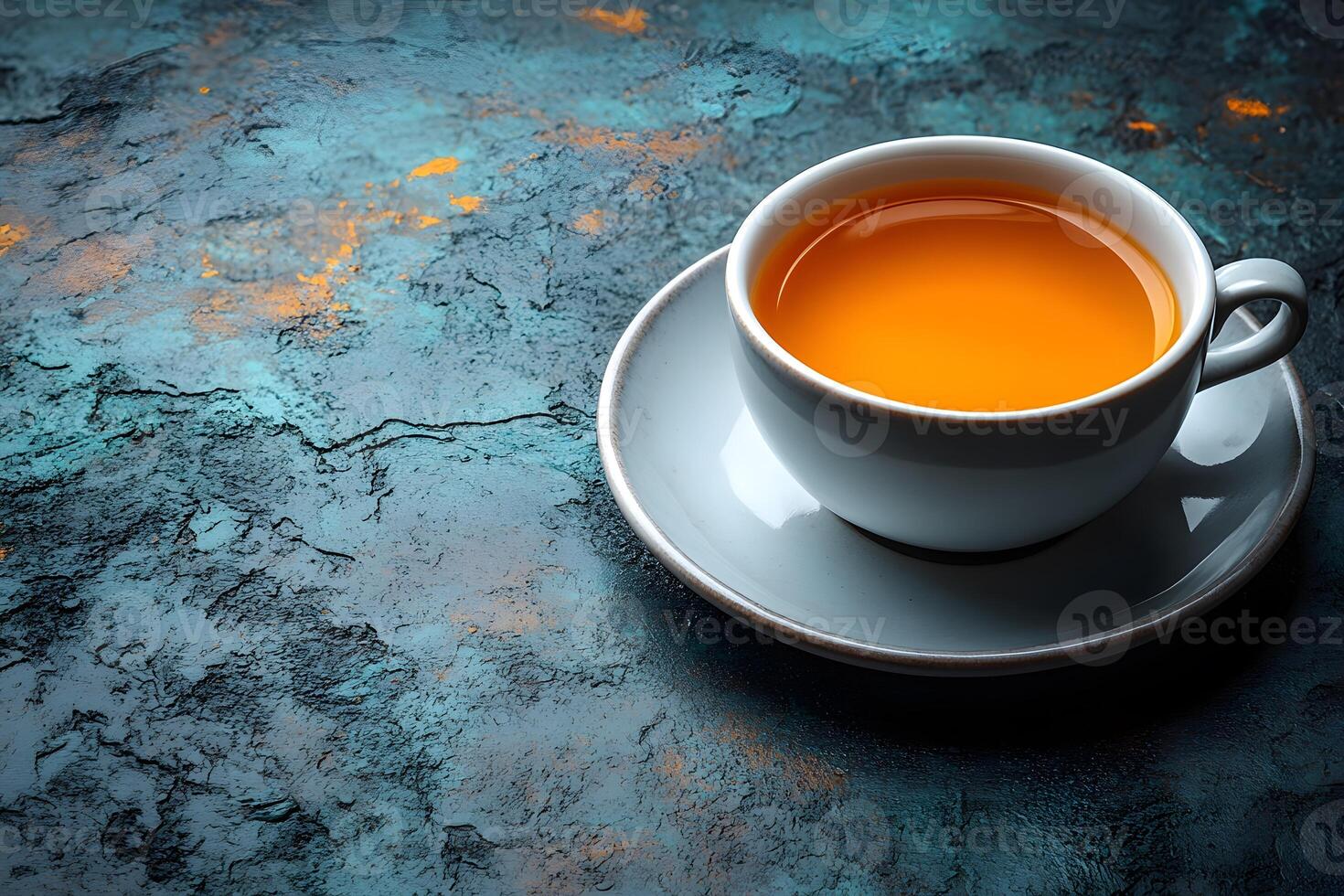Elegant Tea Cup on Textured Surface for Morning Relaxation and Design Inspiration photo