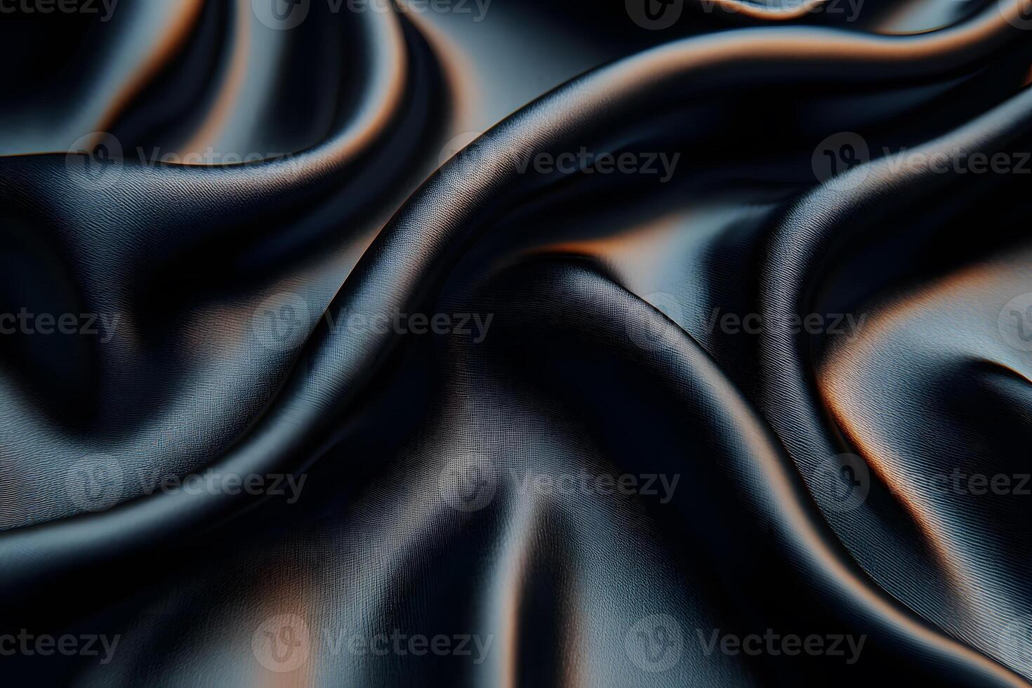 Elegant Black Silk Fabric with Dramatic Folds for Luxury Design photo