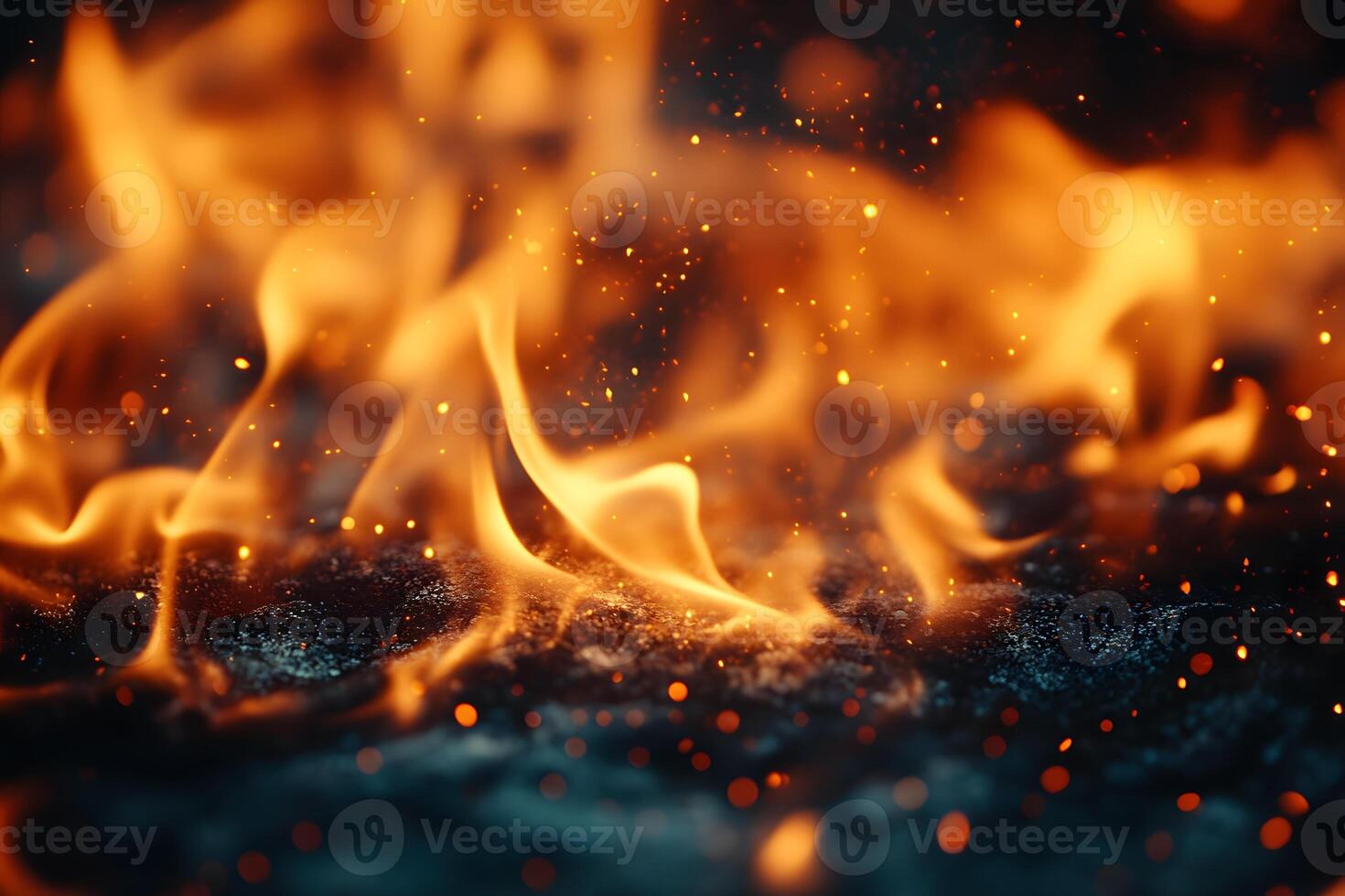 Dynamic Flames Intense Fire Background for Creative Design Projects photo