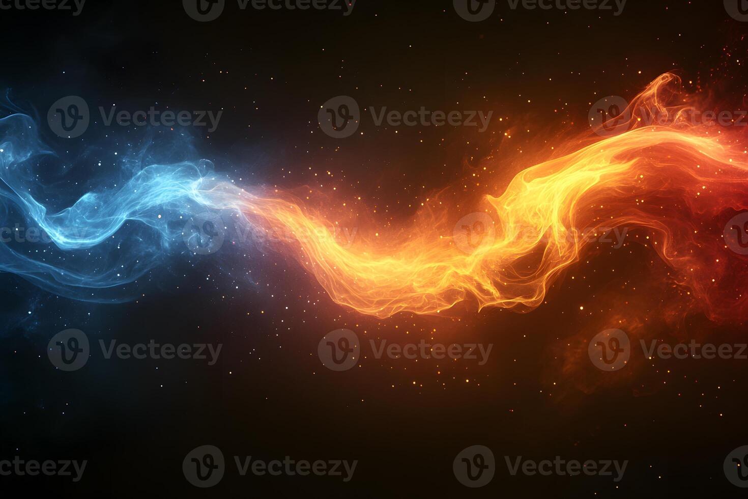 Dynamic Fusion of Fire and Ice Abstract Energy for Creative Design photo