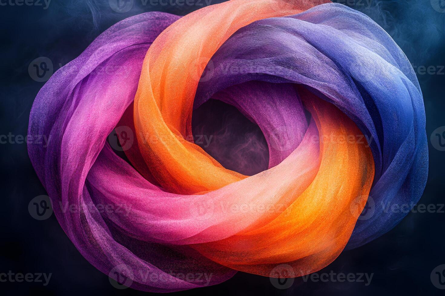 Vibrant Intertwined Fabric in Gradient Colors - Abstract Design for Art Prints and Posters photo