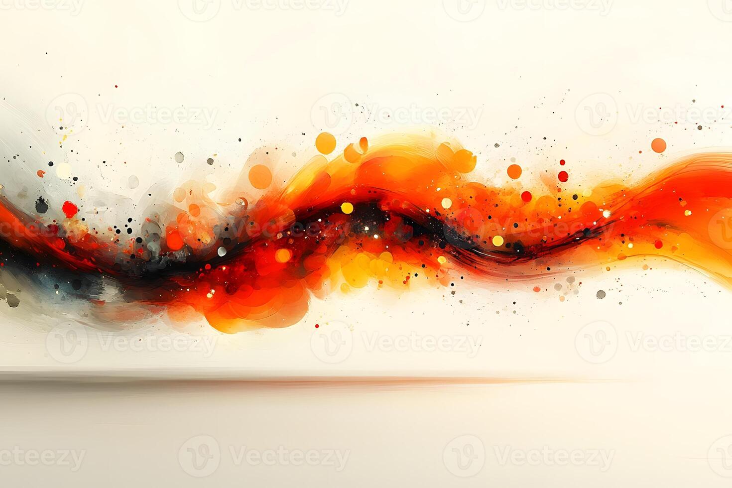 Abstract Fluid Art with Splashes of Orange and Red for Creative Design and Decor photo