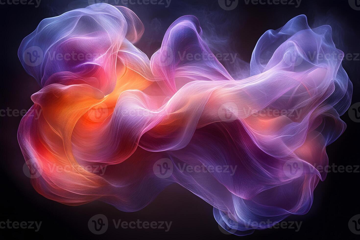 Vibrant Abstract Flowing Smoke in Dark Background for Artistic Design photo