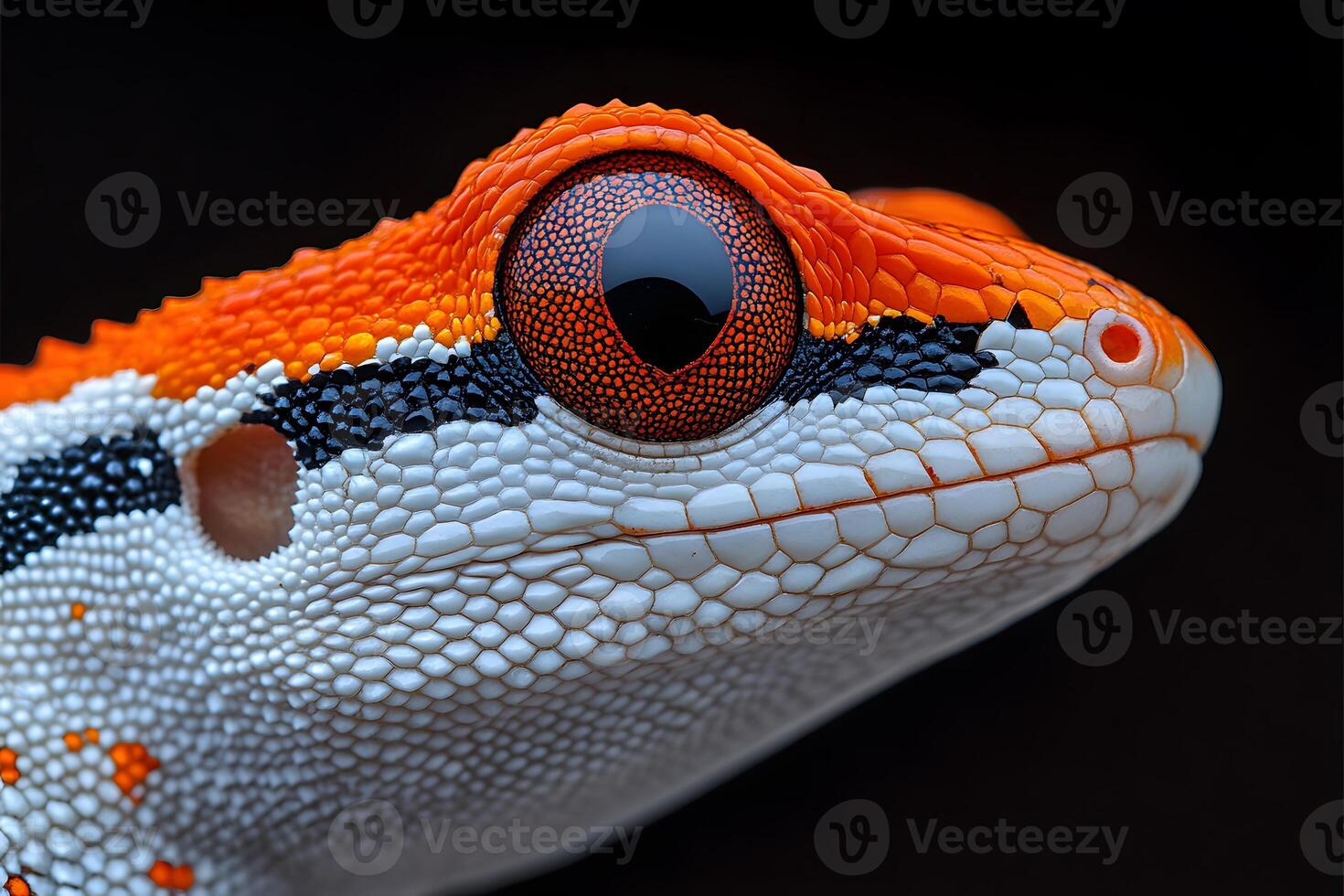 Vibrant Gecko Profile Close-up of Lizard's Intricate Pattern for Nature Photography and Wildlife Posters photo