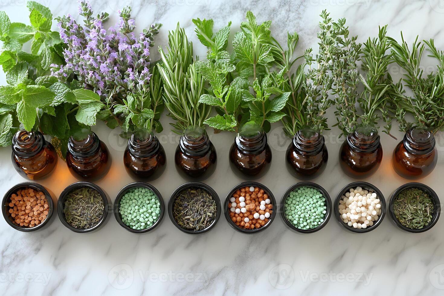 Aromatherapy and Herbal Medicine Collection for Natural Wellness Design photo