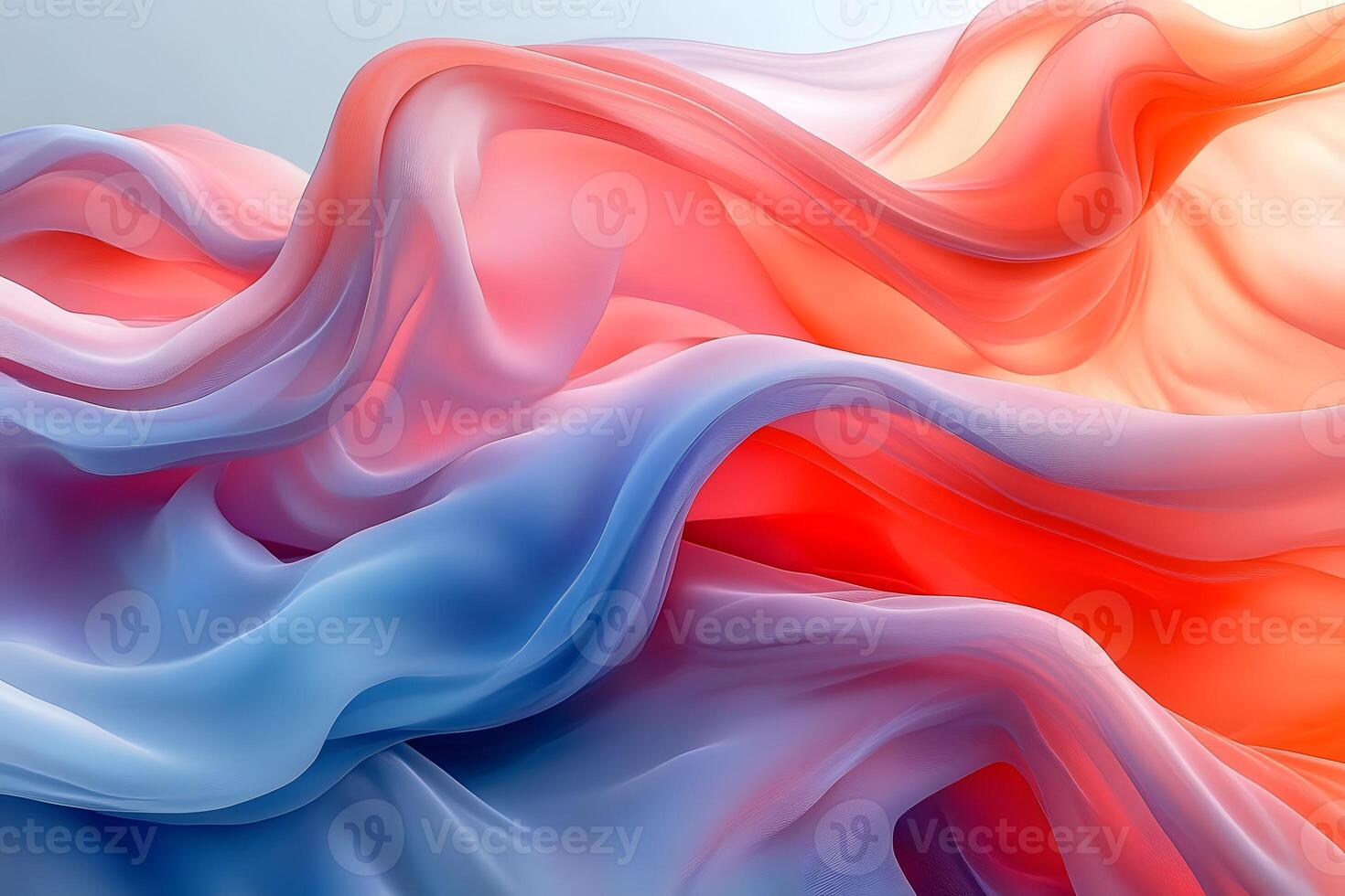 Abstract Flowing Fabric in Vibrant Red and Blue Waves for Modern Art and Design photo
