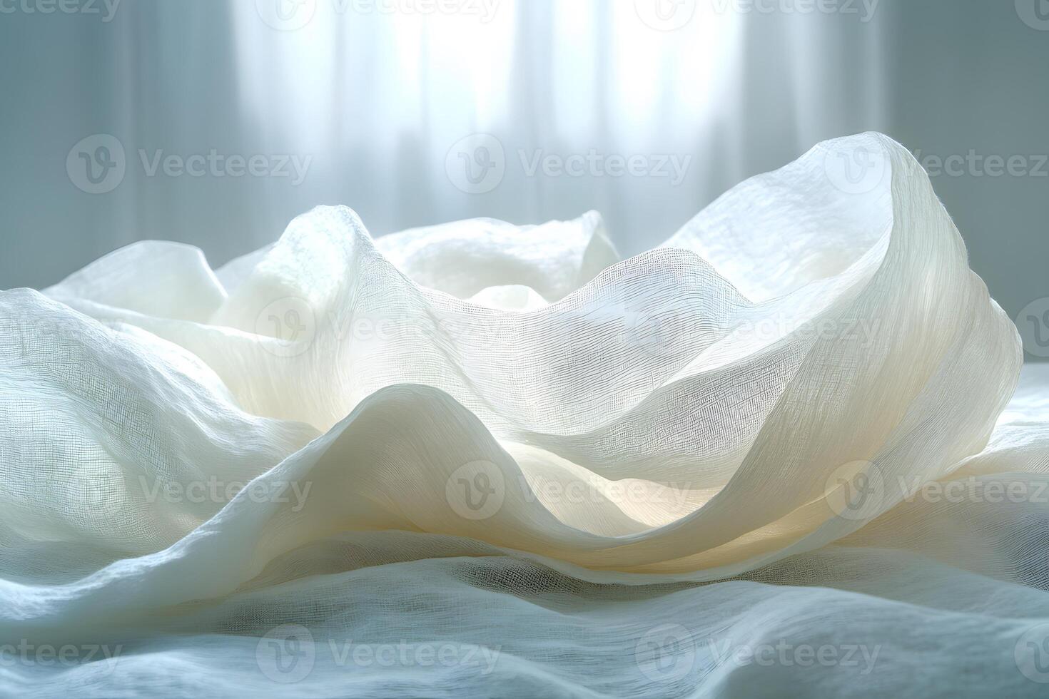 Elegant Draped Fabric Waves for Textured Background and Interior Design photo