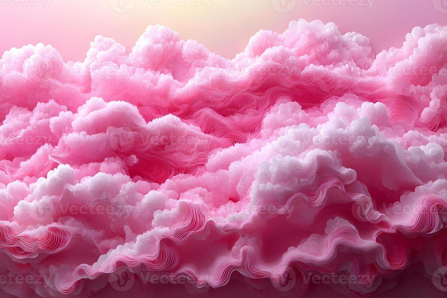 Dreamy Pink Cloudscape - Abstract 3D Render for Digital Art and Design photo