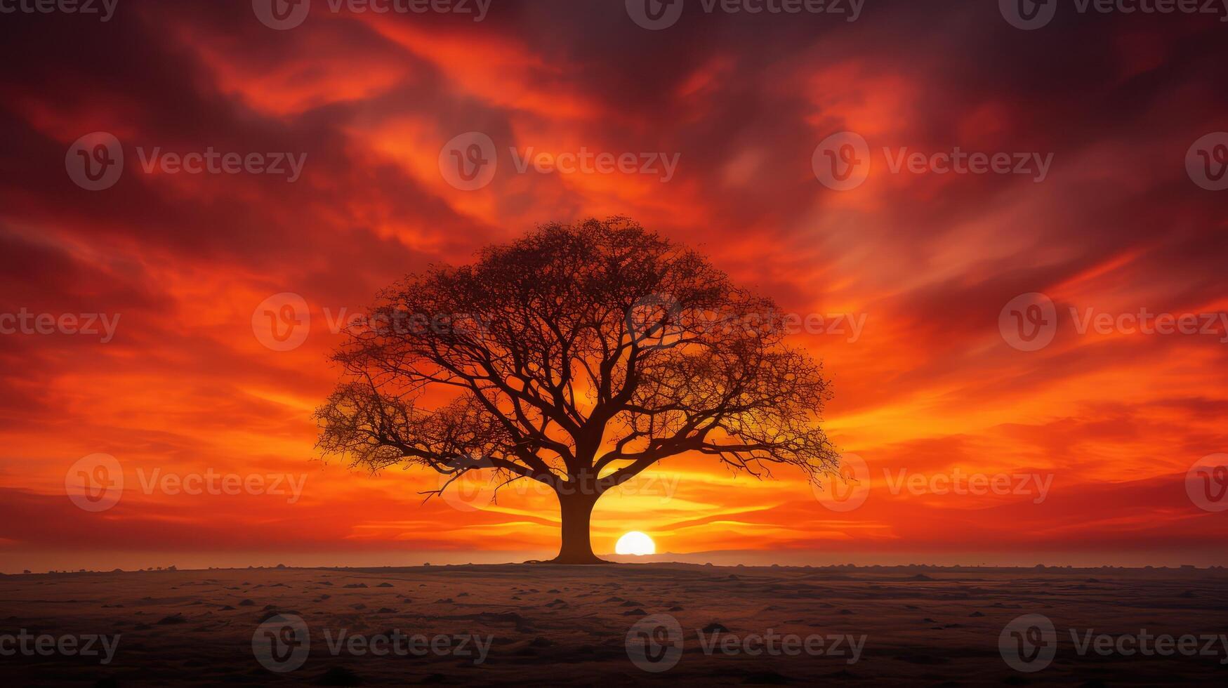 fiery orange sunset photo