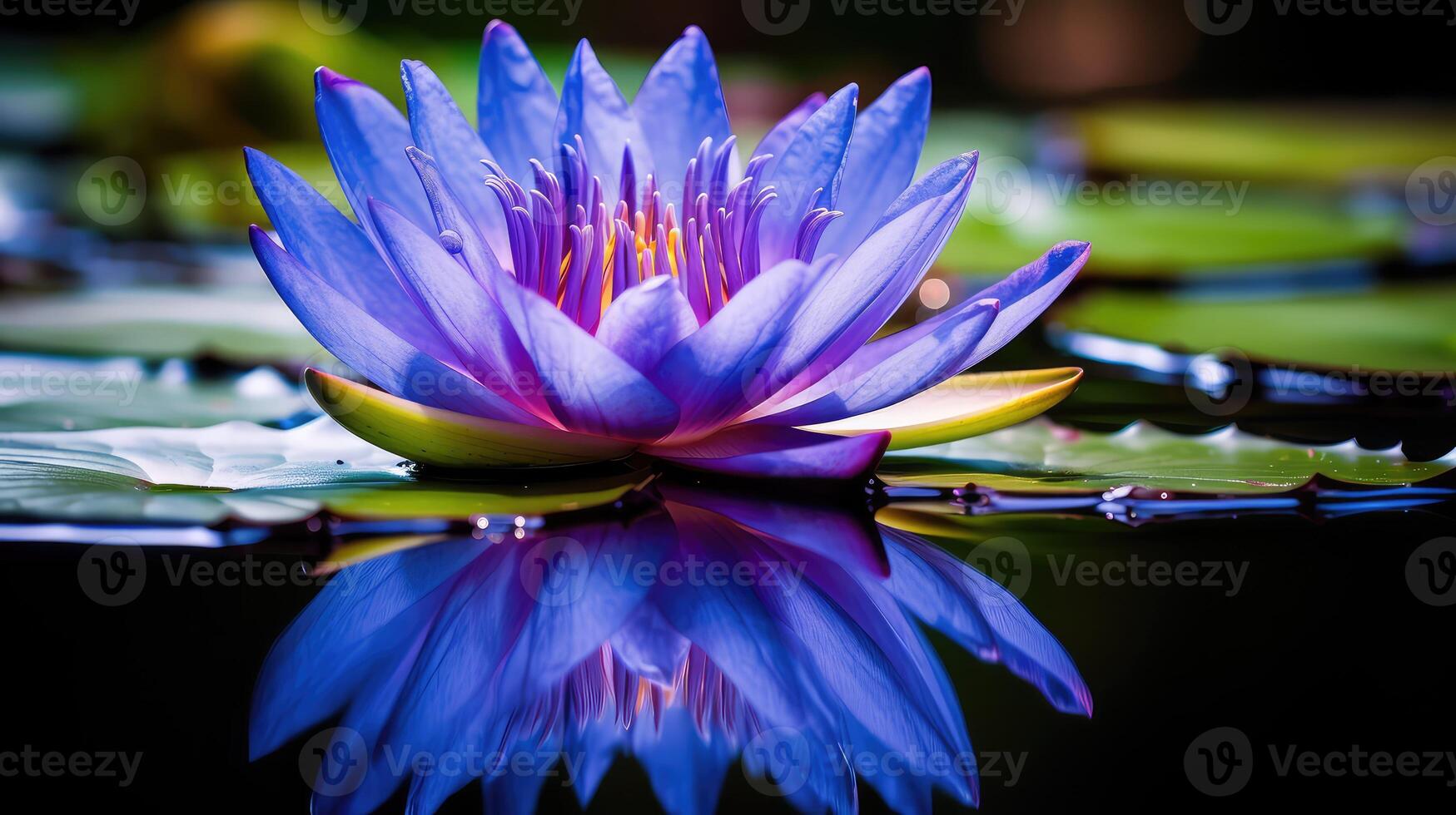 serene blue lotus photo