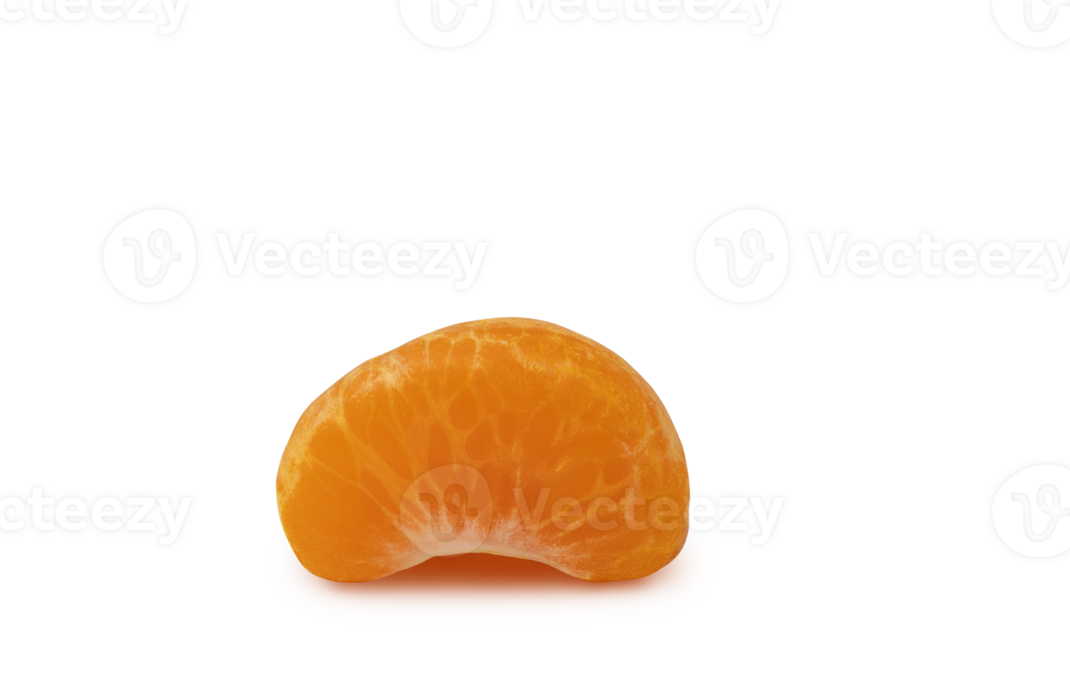 Isolated citrus segment isolated. Citrus fruits peeled segment with shadow. png