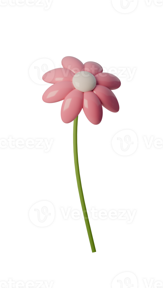 3d up designs with charming pink flower illustration. Perfect for spring themes, floral decor, and creative projects png