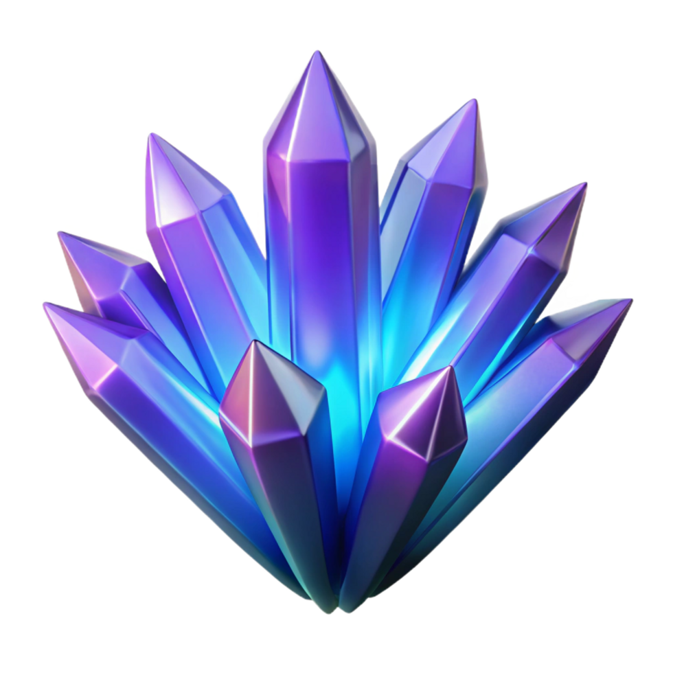 Luminous Crystal Cluster A 3D Render of Sparkling Gems png