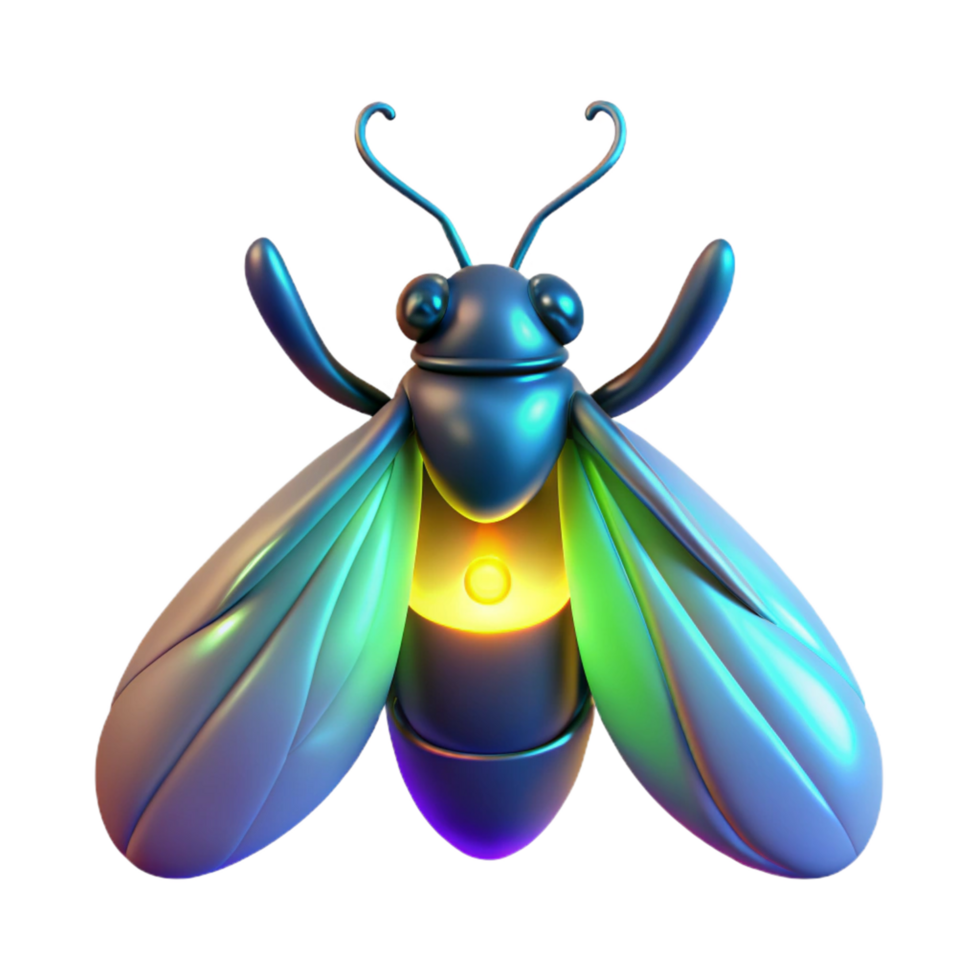 Glowing Insect 3D Render png