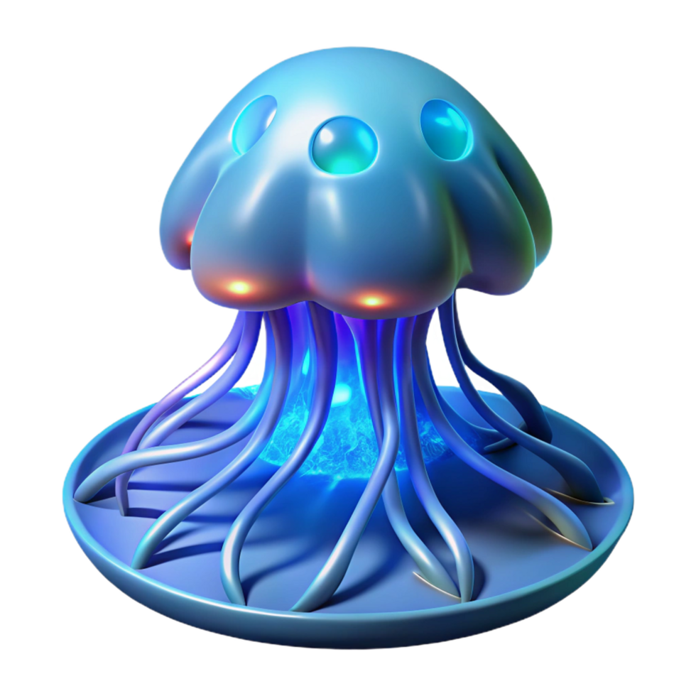 Glowing Bio-luminescent Deep Sea Organism png
