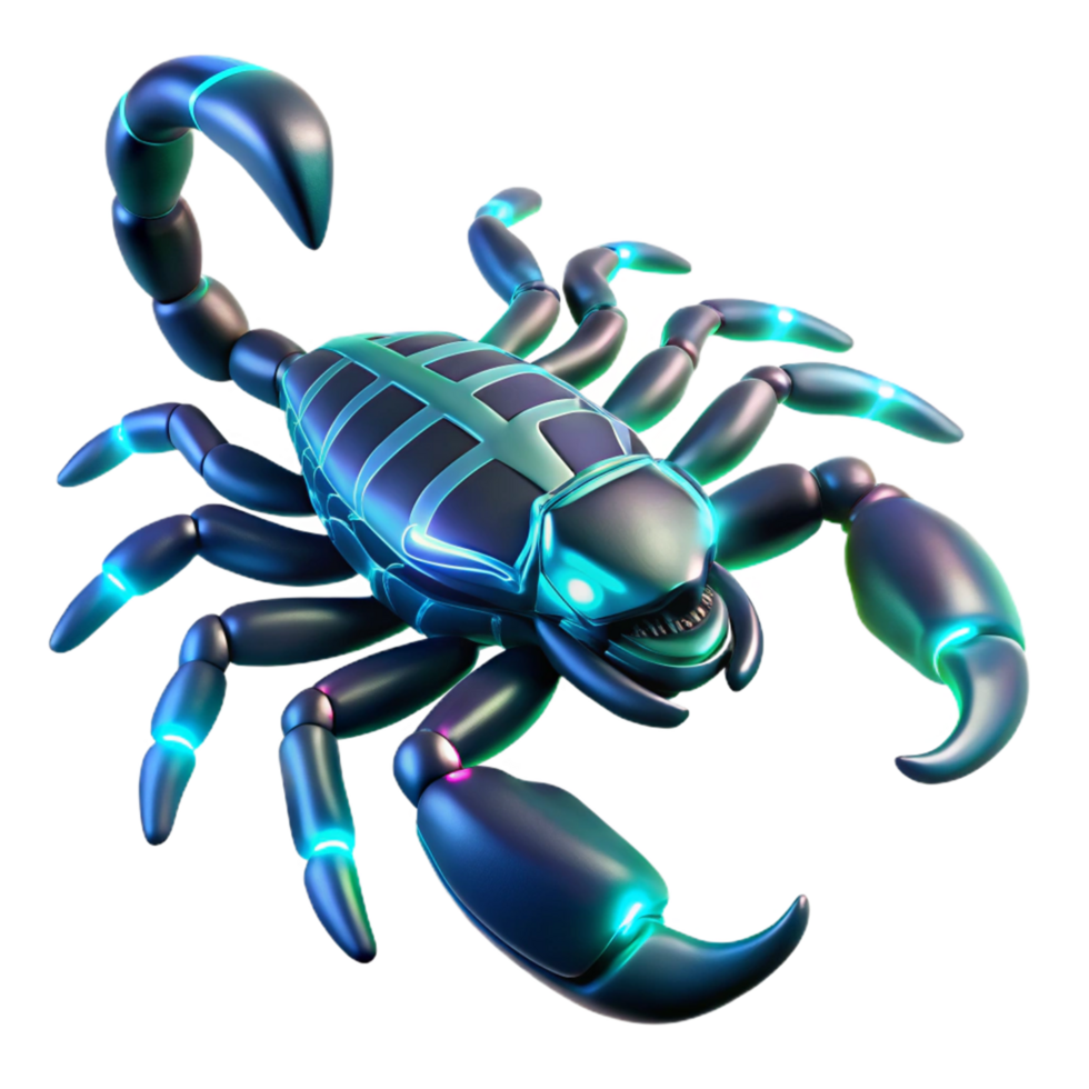 Cybernetic Scorpion 3D Render png