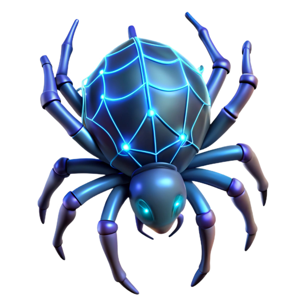Cybernetic Arachnid Illuminated Web Design png