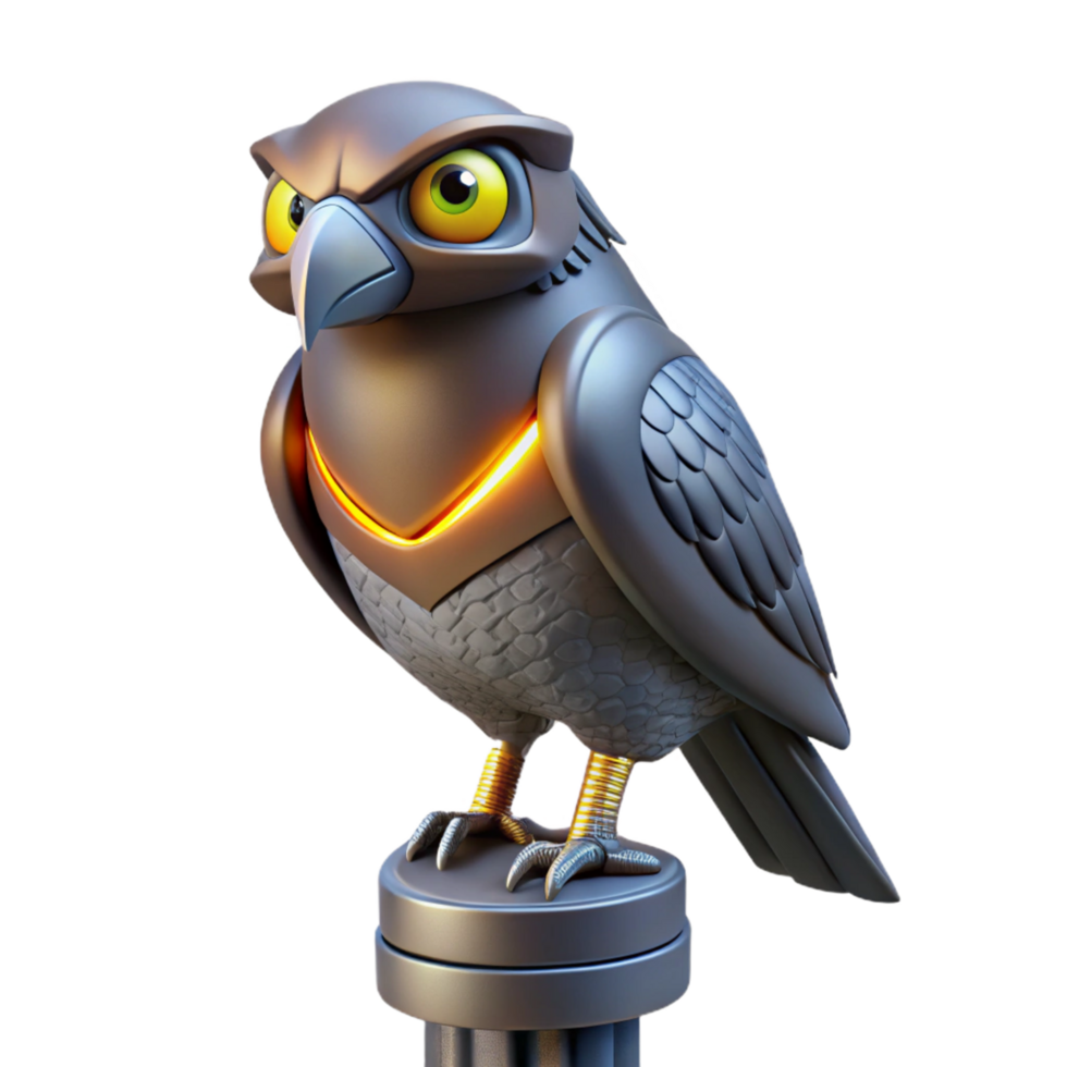 Robotic Owl 3D Model png