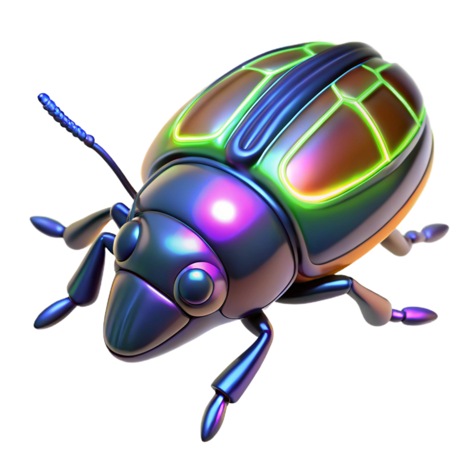 Cybernetic Insect 3D Render of a Futuristic Beetle png
