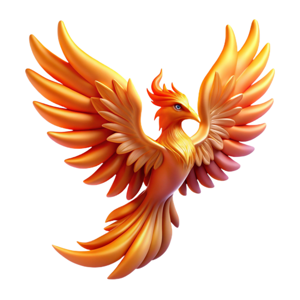Majestic Phoenix A 3D Render of a Mythical Bird in Flight png