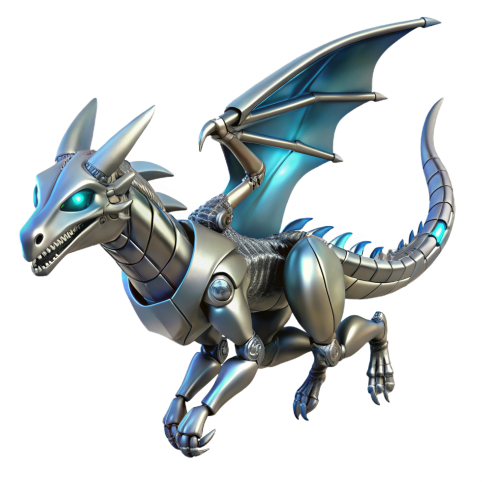 Robotic Dragon Mechanical Wings, Futuristic Design, 3D Render png