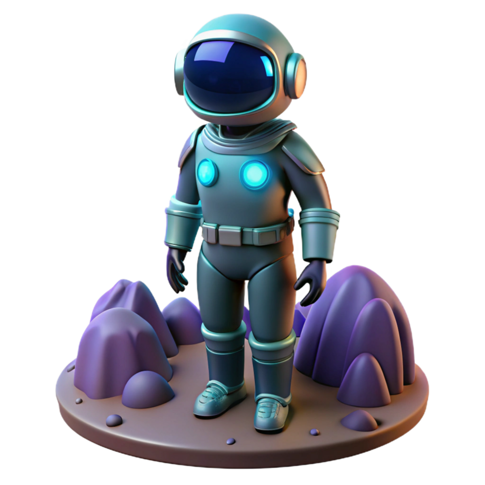 3D Render of Astronaut on Alien Planet png