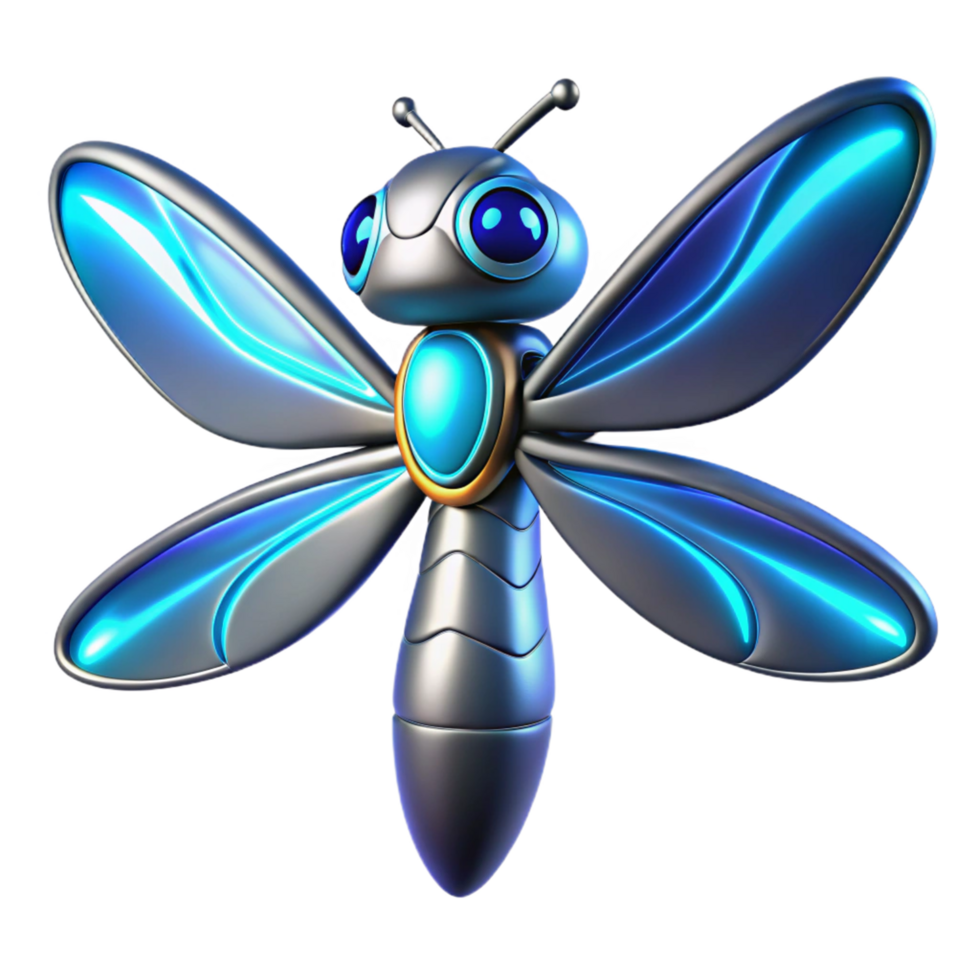 Cybernetic Dragonfly Futuristic Insect Robot Design png