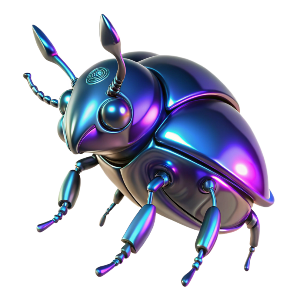 Cybernetic Insect A 3D Render of a Futuristic Metallic Bug png