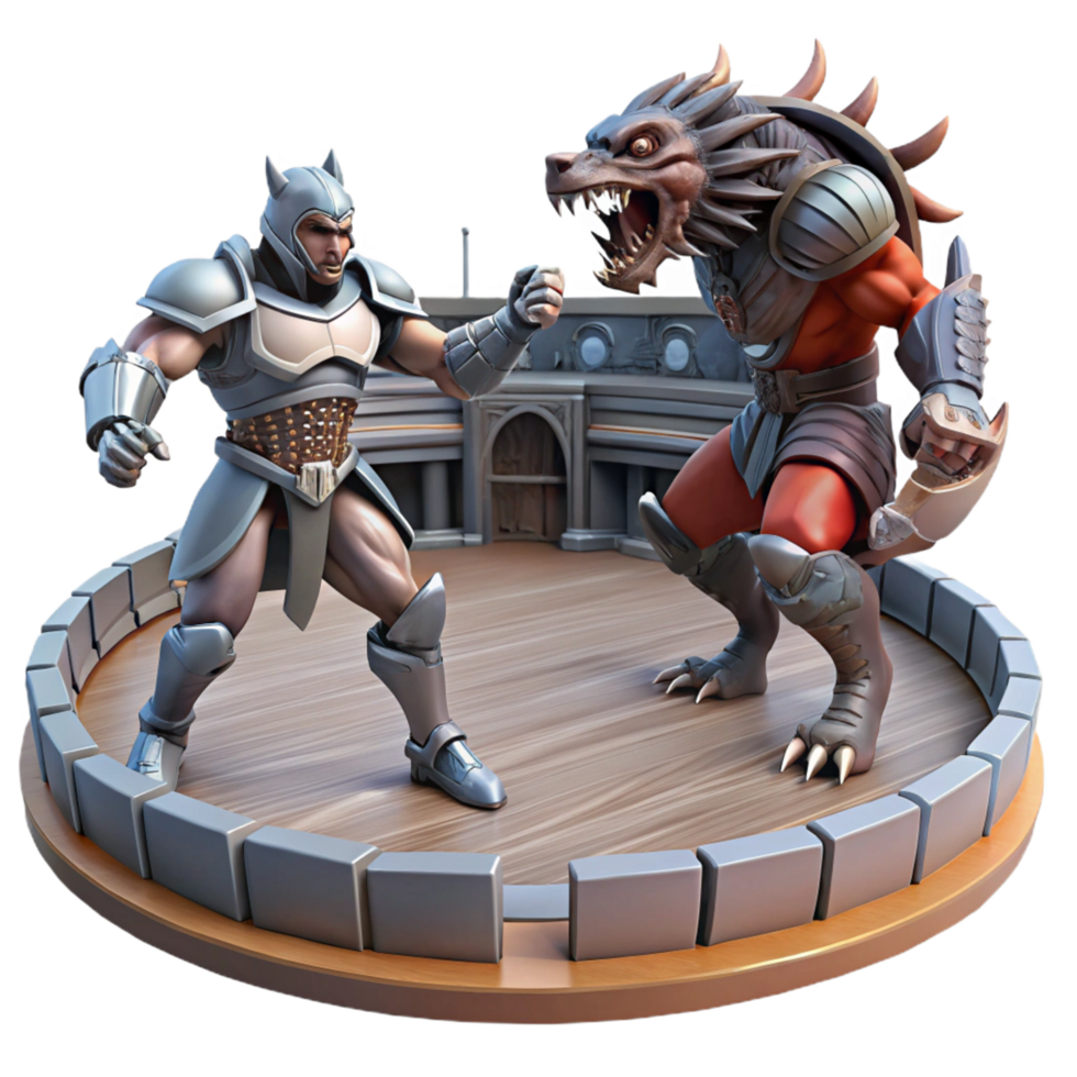 Arena Combat Warrior vs. Beast png