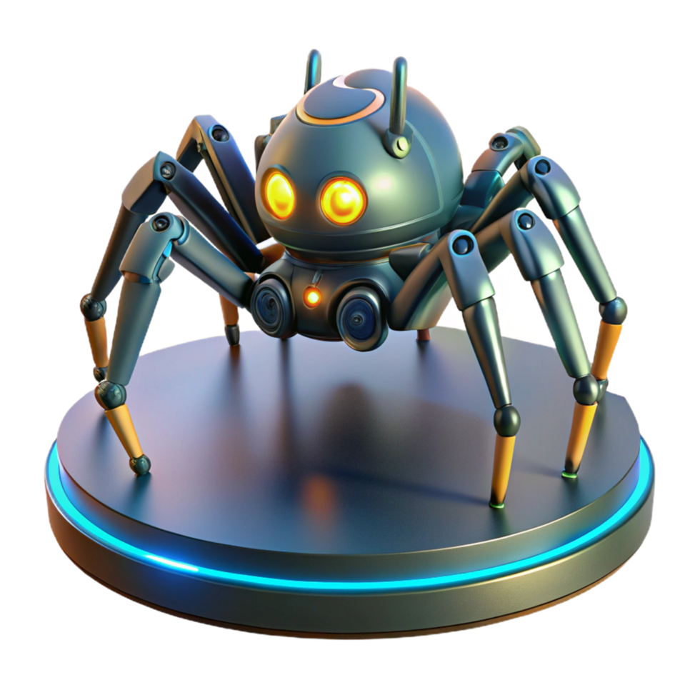 Futuristic Spider Robot Design 3D Render of Advanced Robotics png