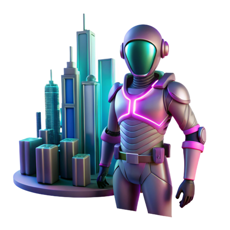 Futuristic Cityscape A Robot's Perspective png
