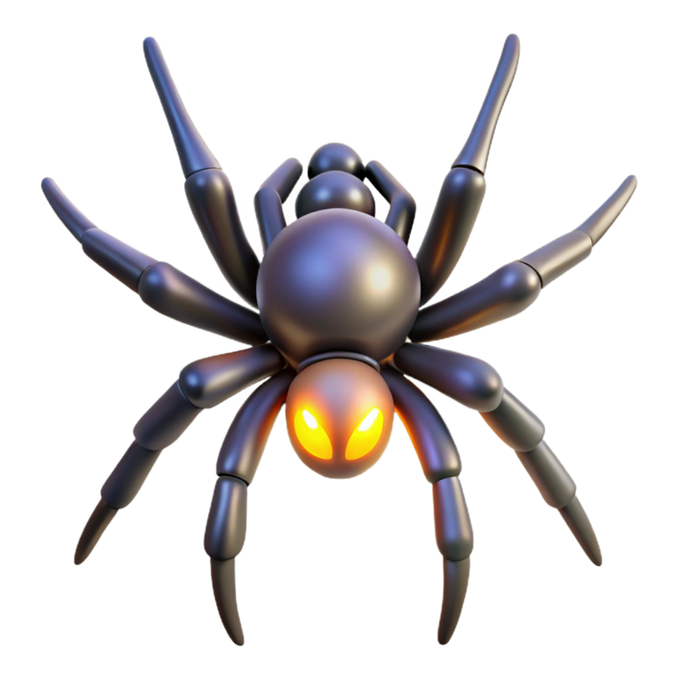 Glowing Arachnid 3D Render Halloween Decoration, Creepy Crawly, Digital Art, Shiny Insect, Eight-Legged Creature, 3D Model, Halloween Theme, CGI Spider, Dark Art, Arachnid Illustration png