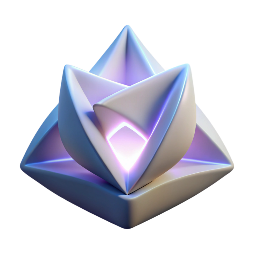Abstract 3D Geometric Shape Luminous, Triangular, and Interlocking Design png