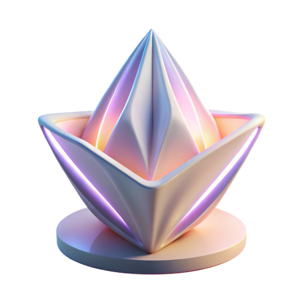 Abstract Illuminated Sculpture Geometric Design with Gradient Lighting png