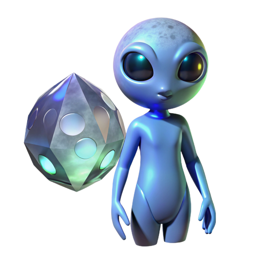 Alien and Crystal Orb png
