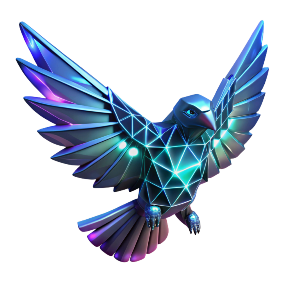 Cybernetic Avian A Geometric Flight of Fantasy png