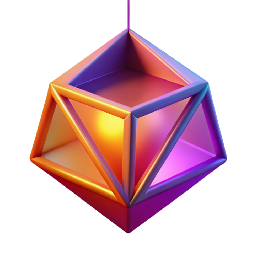 Abstract Geometric Shape with Gradient Colors png