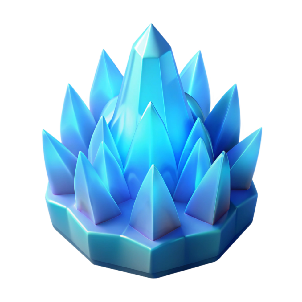 Crystalline Formation A 3D Render of a Blue Gem Cluster png