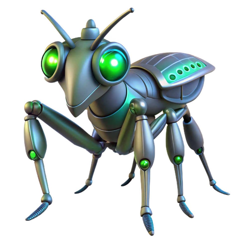 Futuristic Robotic Mantis 3D Render of Advanced Insect Inspired Machine png