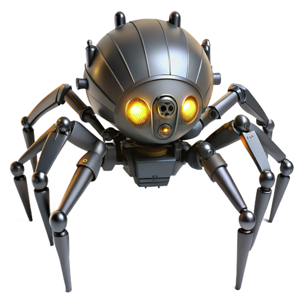 Futuristic Spider Robot Design, Mechanics, and Artificial Intelligence png