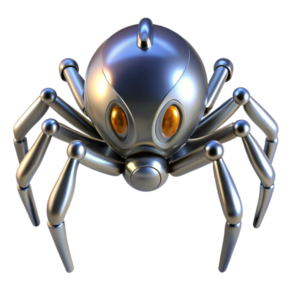 Metallic Robot Spider 3D Render of an Eight-Legged Automaton png