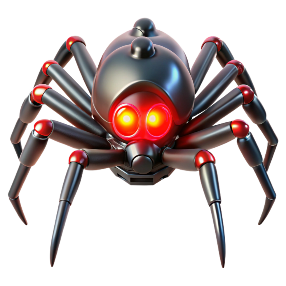 Robotic Spider Advanced Design, Mechanical Legs, Red LED Eyes png