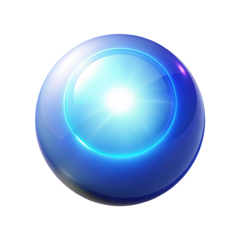 Luminous Orb A 3D Render of a Glowing Blue Sphere png