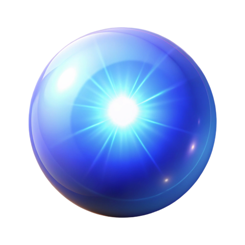 Luminous Blue Orb Glowing Sphere with Radiating Light png