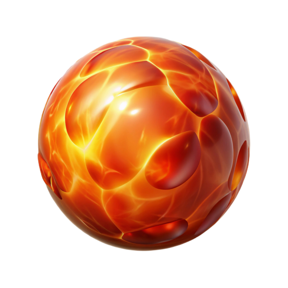 Fiery Orb Lava Sphere Texture png