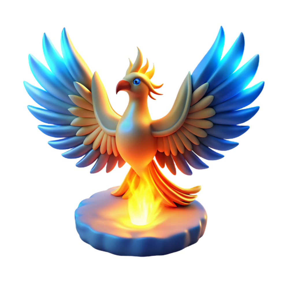 Mythical Firebird 3D Render of a Legendary Creature png