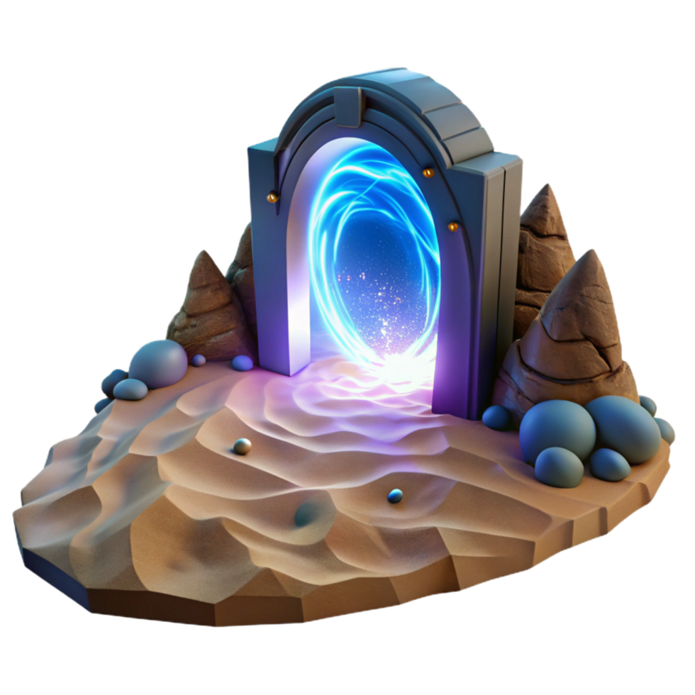 Mystical Portal A 3D Render of a Fantasy Gateway to Another Dimension png