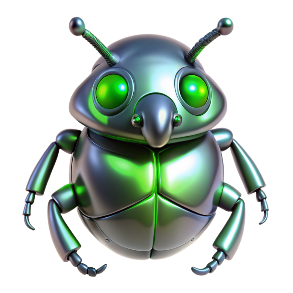 Cybernetic Beetle 3D Render of a Futuristic Insect Robot png